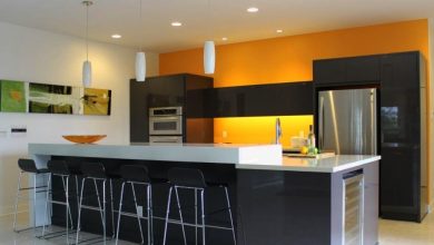 Sarı ve Siyah açık mutfak modeli
